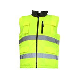 JUNIOR JN1061 Sarı Oxford Fosforlu Yelek Çift Taraflı - SGT A.Ş.