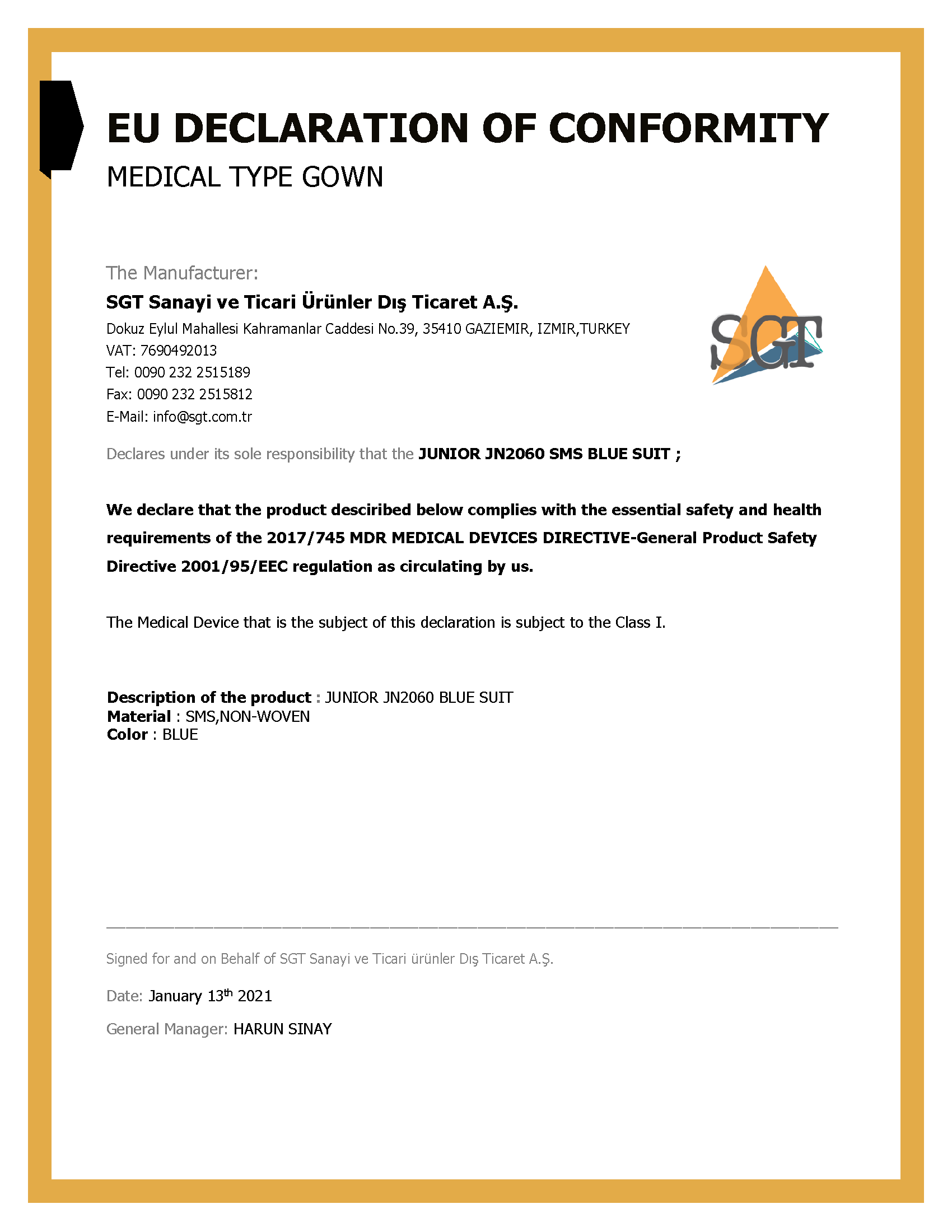 JUNIOR JN2060 Alt-Üst Takım - SGT A.Ş.